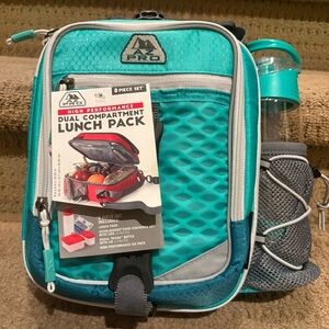 NWT~ARCTIC ZONE Teal Gray High Performance Dual Compartment Lunch Pack 8-Piece